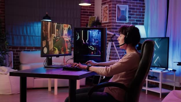 Man playing computer games